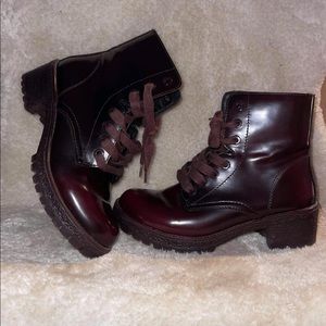 Burgundy Aldo Kelly Combat Booties